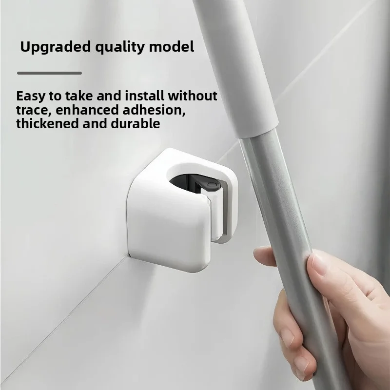 Punching-Free Suction Cup Mop Clip Wall Hanging Broom Rack Multi-Functional Storage Hook for Cleaning Tools Organizer
