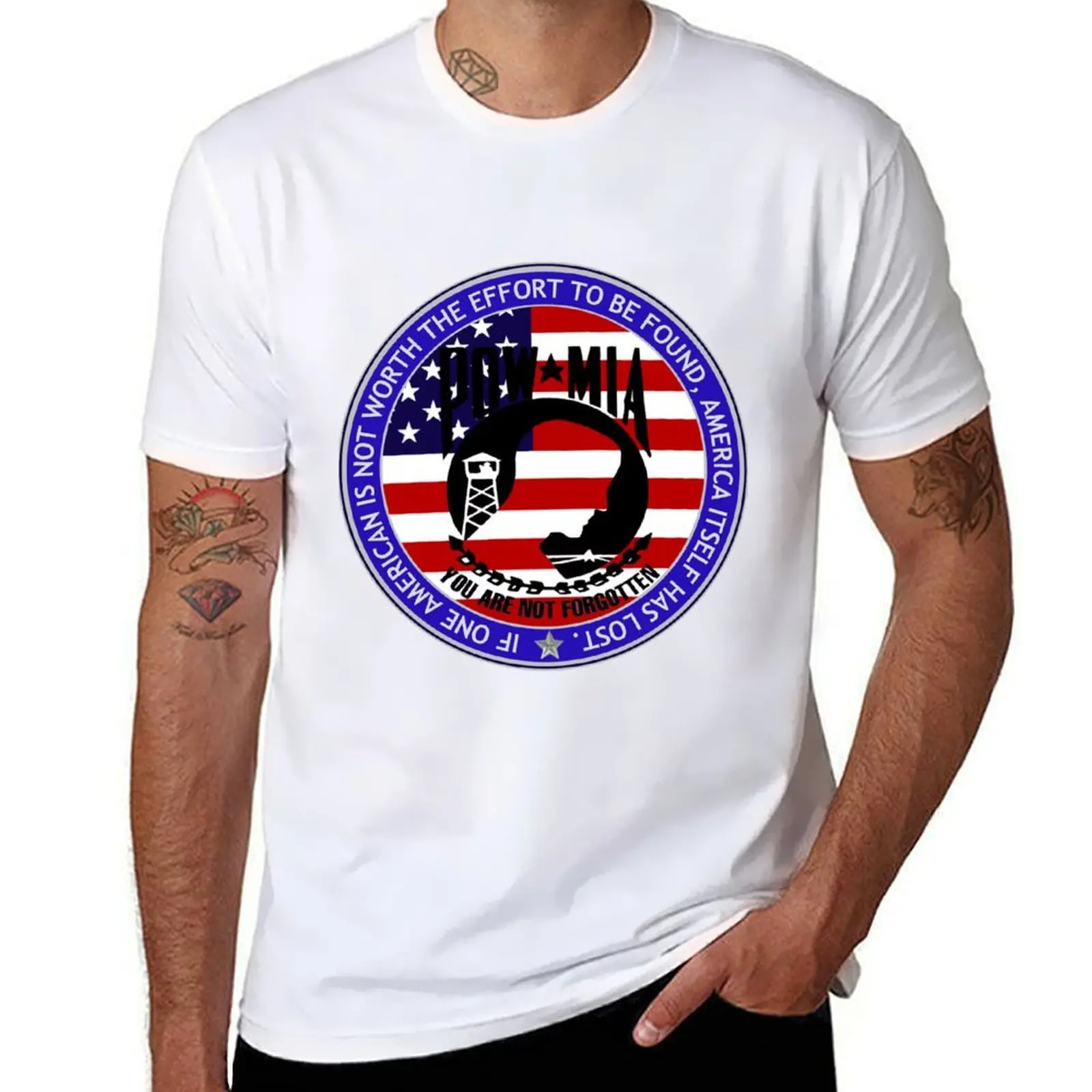 Even 1 POW-MIA American T-Shirt Modern Style Print T-Shirt