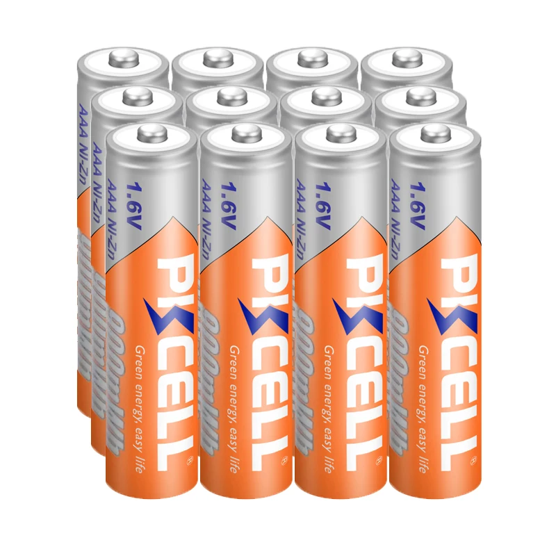 12Pcs PKCELL AAA 1.6V 900mWh Ni-Zn AAA Rechargeable Battery Batteries 3a nizn aaa batteries For Microphone Wireless Keyboard