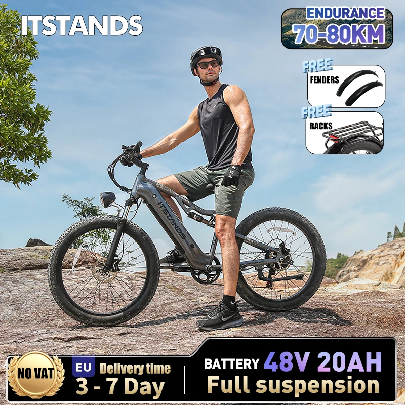 ITSTANDS RX26 Mountain E-Bike 48V20AH Lithium-Akku 26 Zoll Fatbike Elektrofahrrad für Erwachsene Motorrad