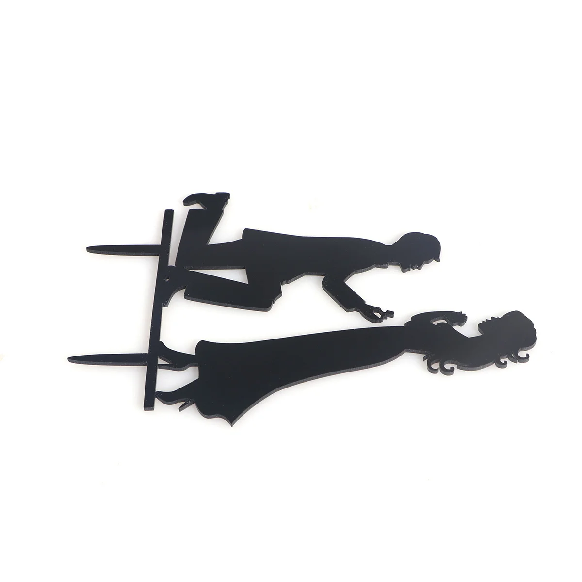 

Acrylic Bride and Groom Cake Topper Black Wedding Party Decoration Love 17x12x5cm Engagement Birthday Anniversary Favors