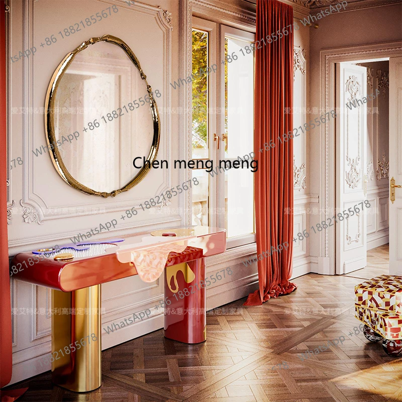 

Creative entrance table Fashion trend iins wind decorative cabinet Piano paint Personalized entrance table