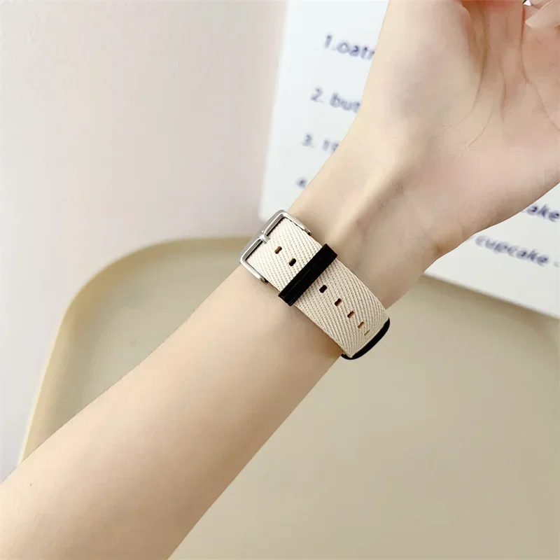 สายไนลอนสำหรับสายคาด Apple Watch 42มม. 41มม. 40มม. 38มม. สายรัดข้อมือสำหรับ iWatch Series 10 9 7 8 SE2 SE3 44มม. 45มม. 42มม. 46มม. Ultra2 49มม.