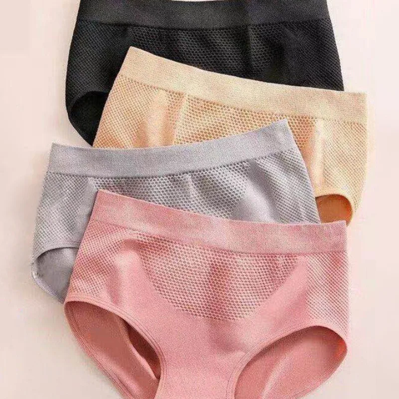 

Solid Color Panties Five Colors Breathable Panties Honeycomb Panties For Women's Lingerie