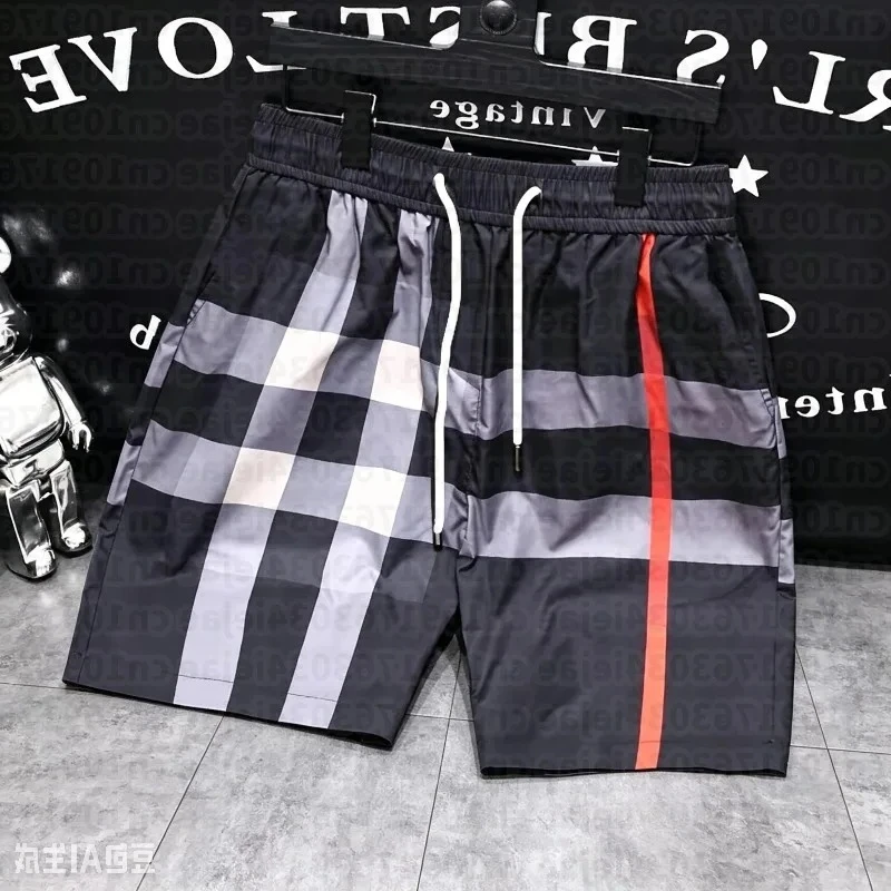 2026 Summer New Men's 3D Plaid Check Quick-Dry Casual Shorts Oversized Pants, Suitable for Daily Wear and Training