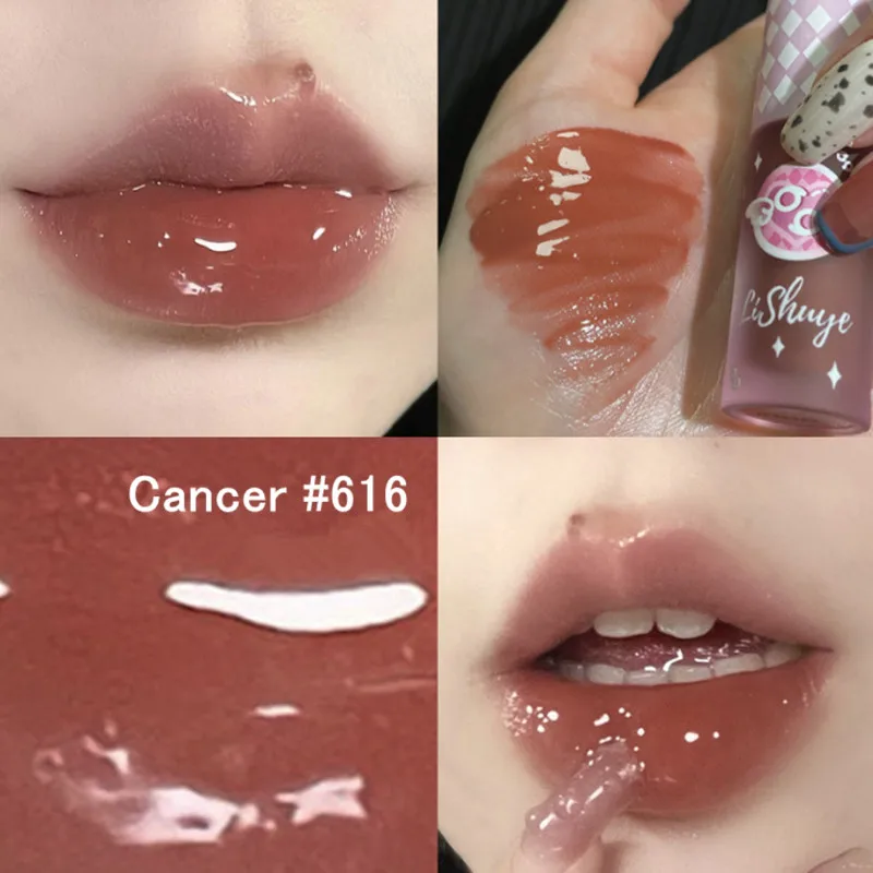 Lishu Lip Gloss Mirror Waterlight Lipstick Moisturizing Glitter Lip Balm Crystal Solid Lip Glaze