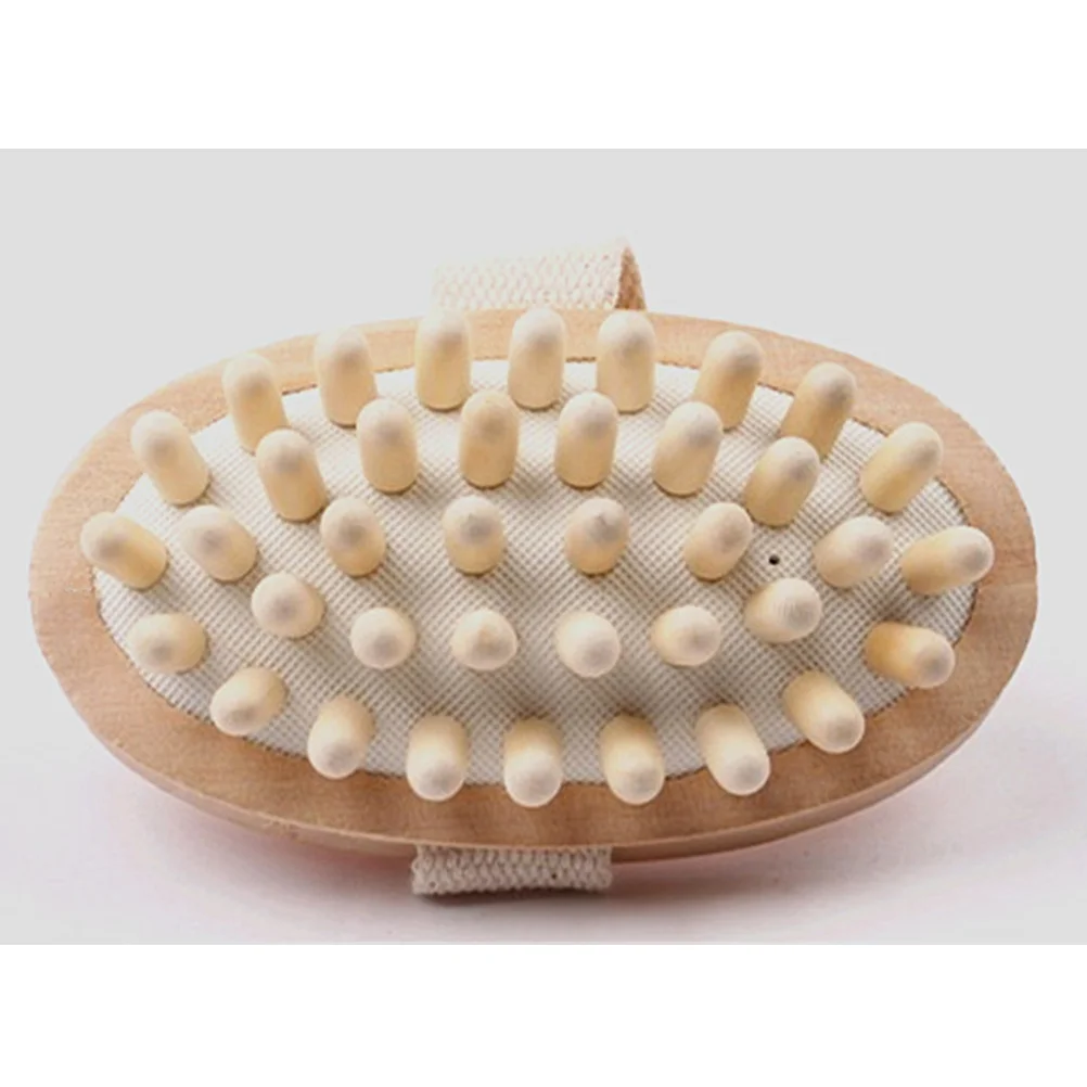 

Body Massage Brush Wooden Beads Airbag Design Exfoliating Circulation Therapy Foot Leg Kneading Shower Bath Accessory