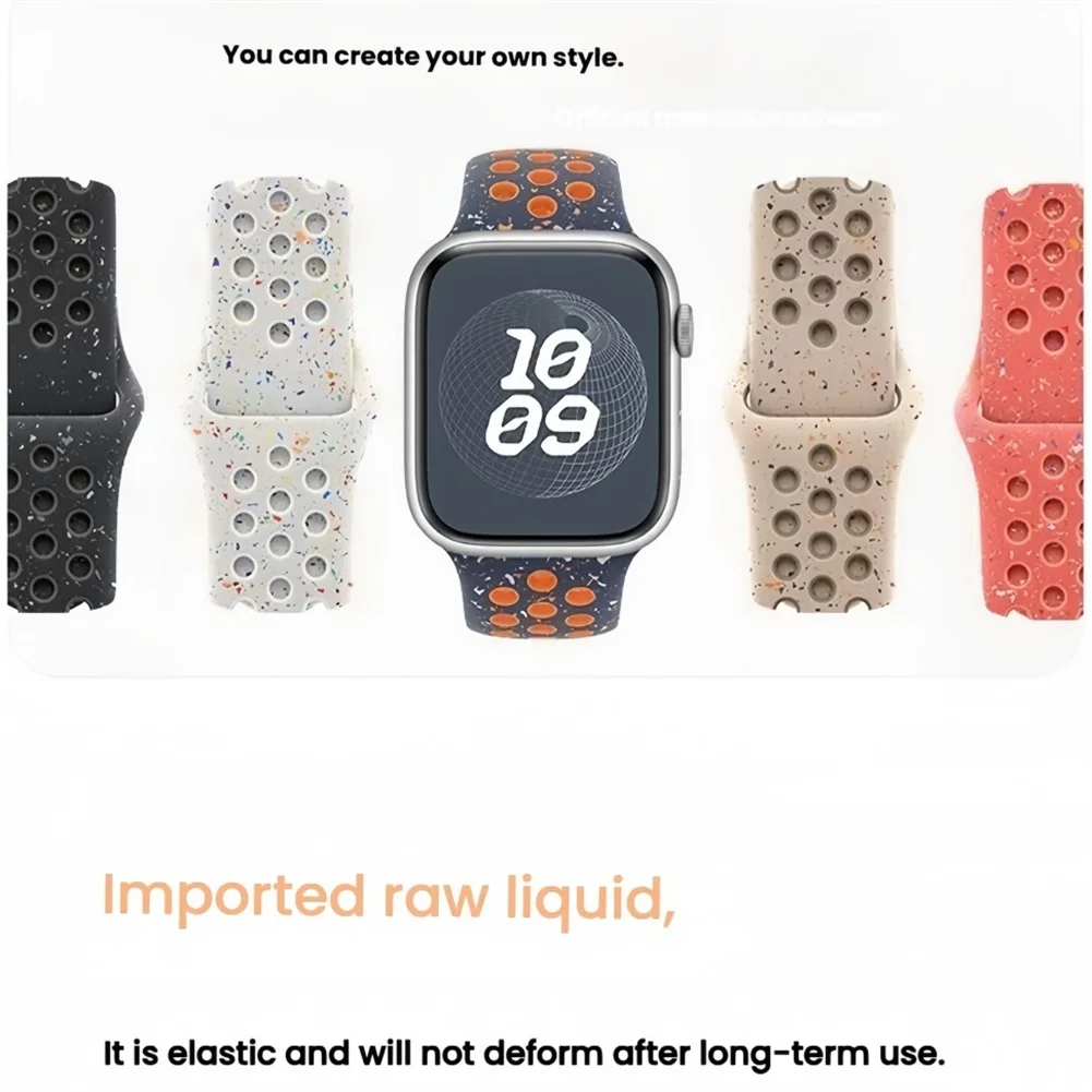 Original Silicone Strap For Apple Watch 46MM 45MM 44MM 49 41 40MM 42MM Sports Rubber Band Iwatch Series11 10 9 8 7 6 SE Ultra2/3