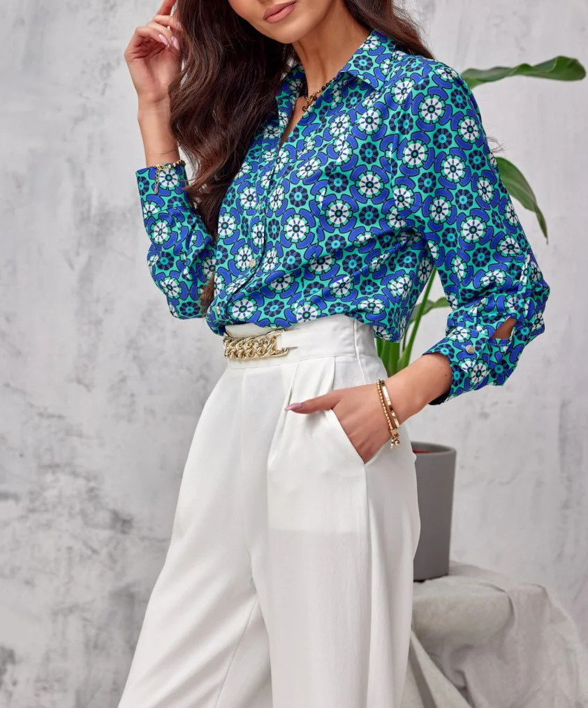 Luxury Button Up Work Casual Shirts for Women Long Sleeve Blouse Femme Top Y2k Vintage Camisas E Blusas Mujer Roupa Feminina