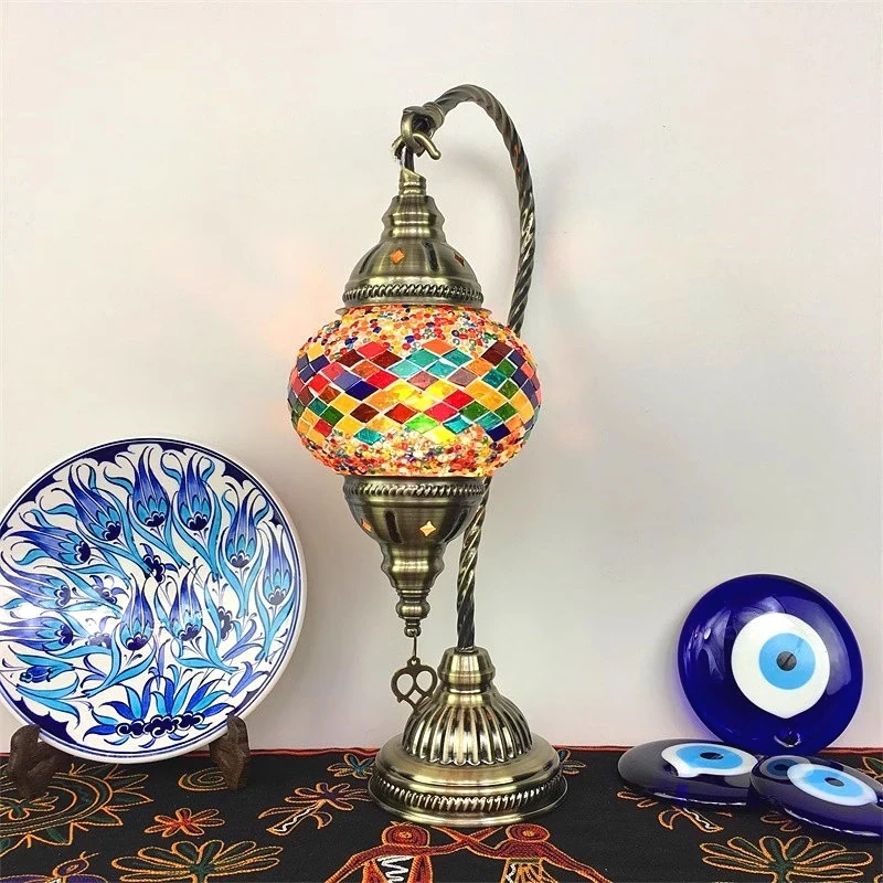 

Moroccan Table Lamp Vintage Romantic Bedroom Living Room Restaurant Hotel B & B Bar Turkish Handmade Glass Table L