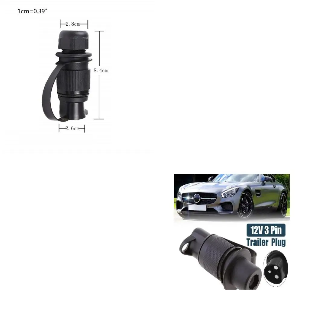 XA6H 3 Pin Trailer Plug and 3 Pin Trailer Socket for Agricultural Machinery Boats RVs