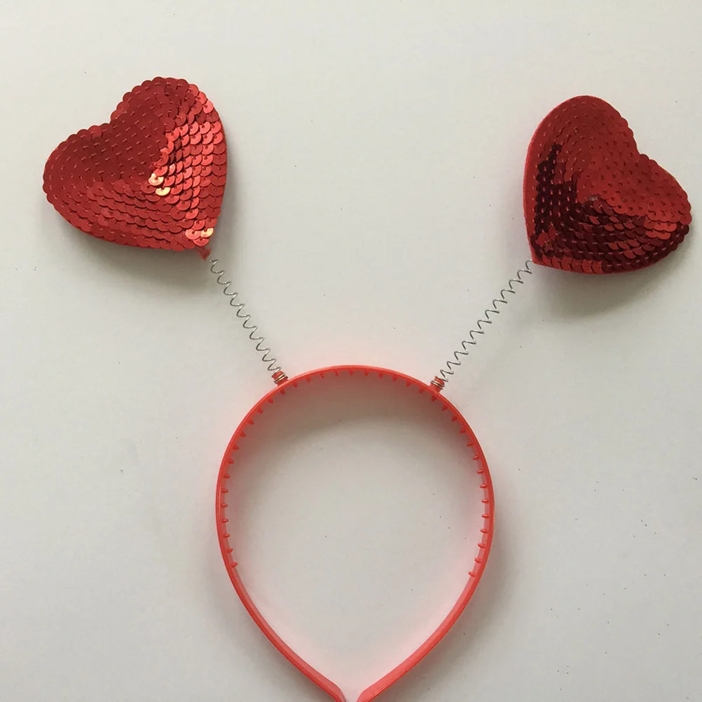 

4PCS Sequin Hair B Heart Shaped Headb Hoop Women Accessories Bright Colors Lightweight Comfortable Valentine Birthday Christmas