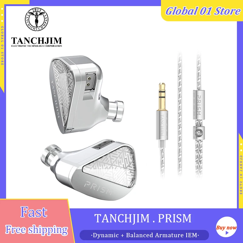 

TANCHJIM Prism DD+BA In-ear Earphone Flagship Hi-Res Hi-Fi IEM 10mm Dynamic Balanced Armature Hybrid Sonion Driver Earphones