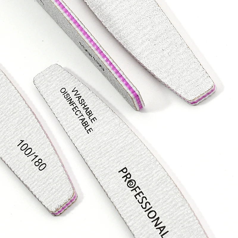Professional Nail File 100/180 Grit For Natural/Acrylic Nails 12pcs Fine Grit Curve File Buffer Manicure Tools Nails Accessories