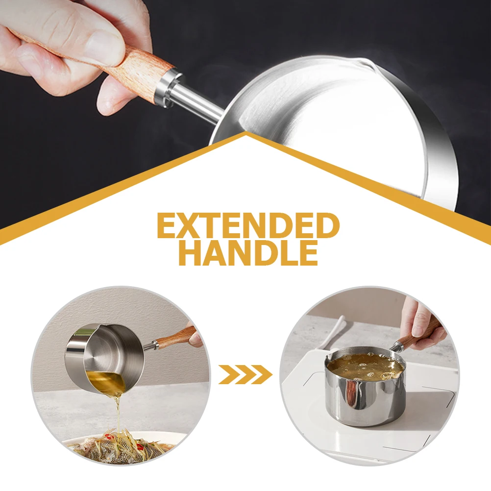 

Кастрюля из нержавеющей стали, 300 мл, горячее масло для приготовления пищи, кастрюля для плавления шоколада, молока, многоразовая мини-сковорода для жарки яиц, легкое приготовление пищи