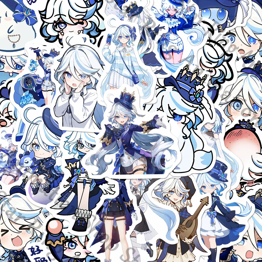 Genshin Impact Furina Anime Aufkleber Paster Aufkleber Tags Student Schule Schreibwaren Cosplay Cartoon Dekorieren Geschenk