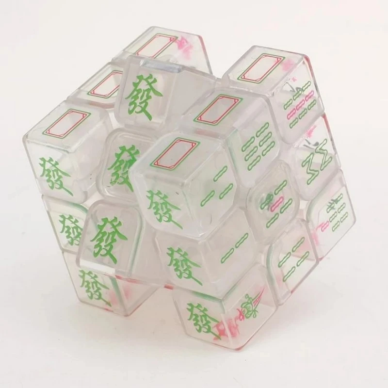 5.7CM Mahjong Speed Magic Cube Puzzle Luminous Rotation Cubos Magicos Adult Educational Toys Anti Stress 3x3x3 Digital Cube