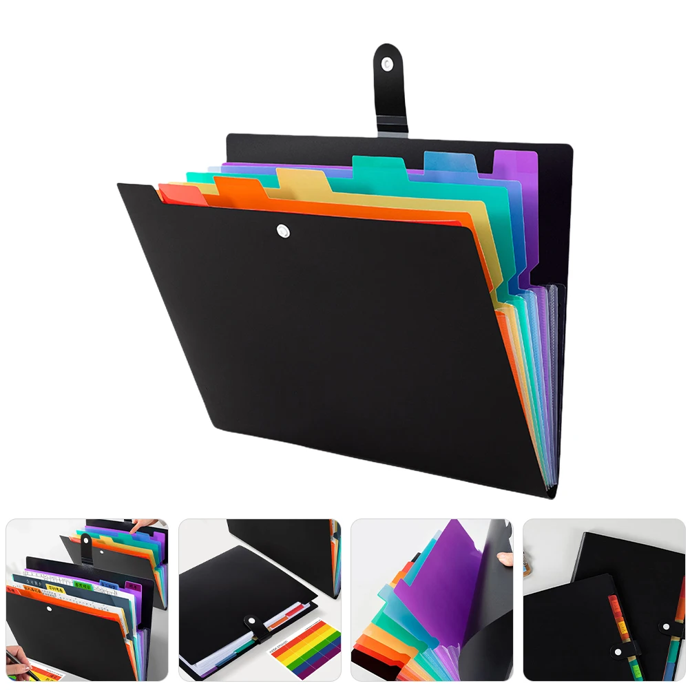

3pcs Portable Accordion Folder File Organizer Large Capacity Pp Material Document Holder For Office Storage Receipts Business