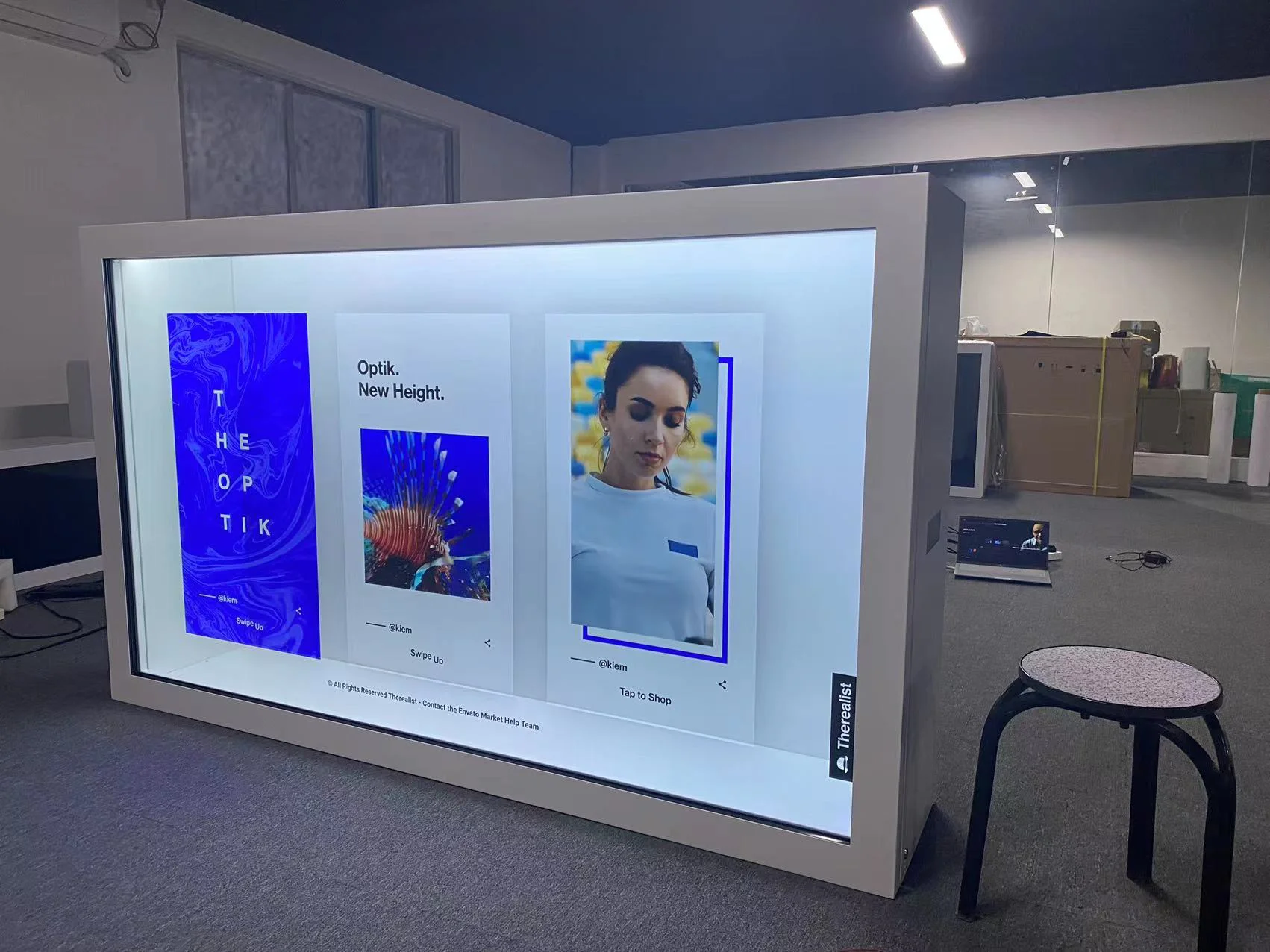 Kiosque Transparent avec écran tactile LCD de 43, 55, 65, 75, 86 pouces, moniteur PC tout-en-un pour la publicité