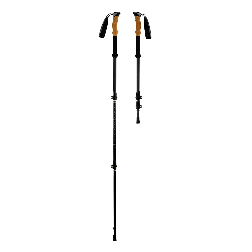 Outdoor Retractable Folding Alpenstock Wooden Hiking Walking Sword Trekking Poles Carbon Fiber