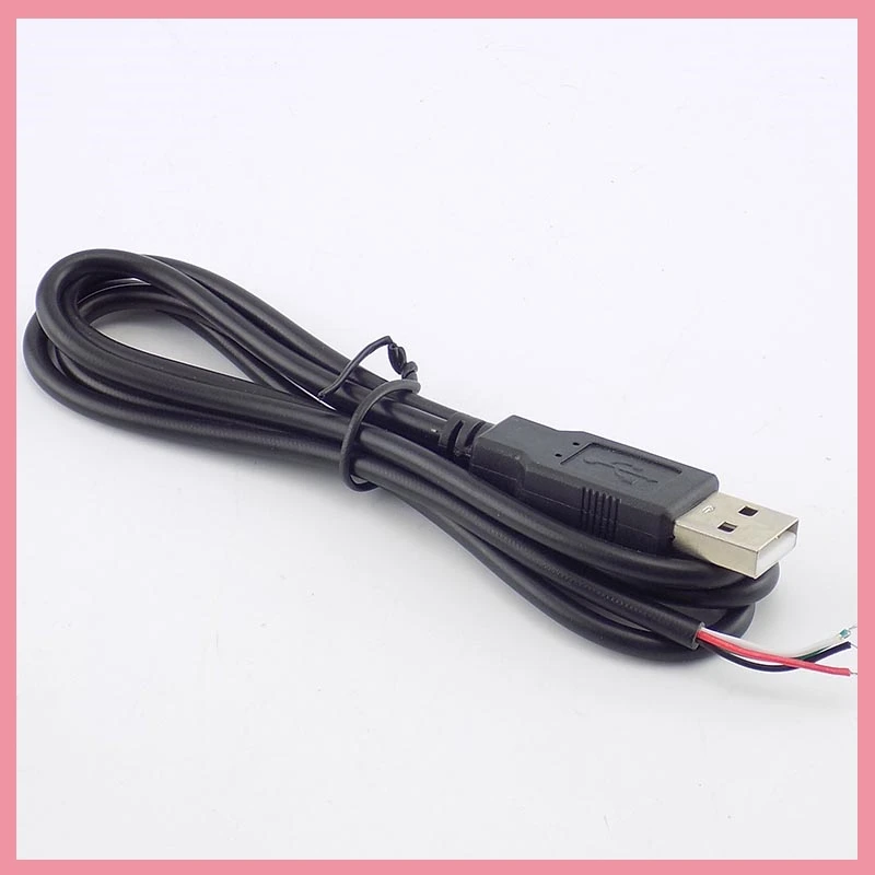 0.3/1/2M DIY Micro USB A Male 4 Pin Wire Data Cable Connector extension Cord Power Supply Adapter for USB fan Devices B6