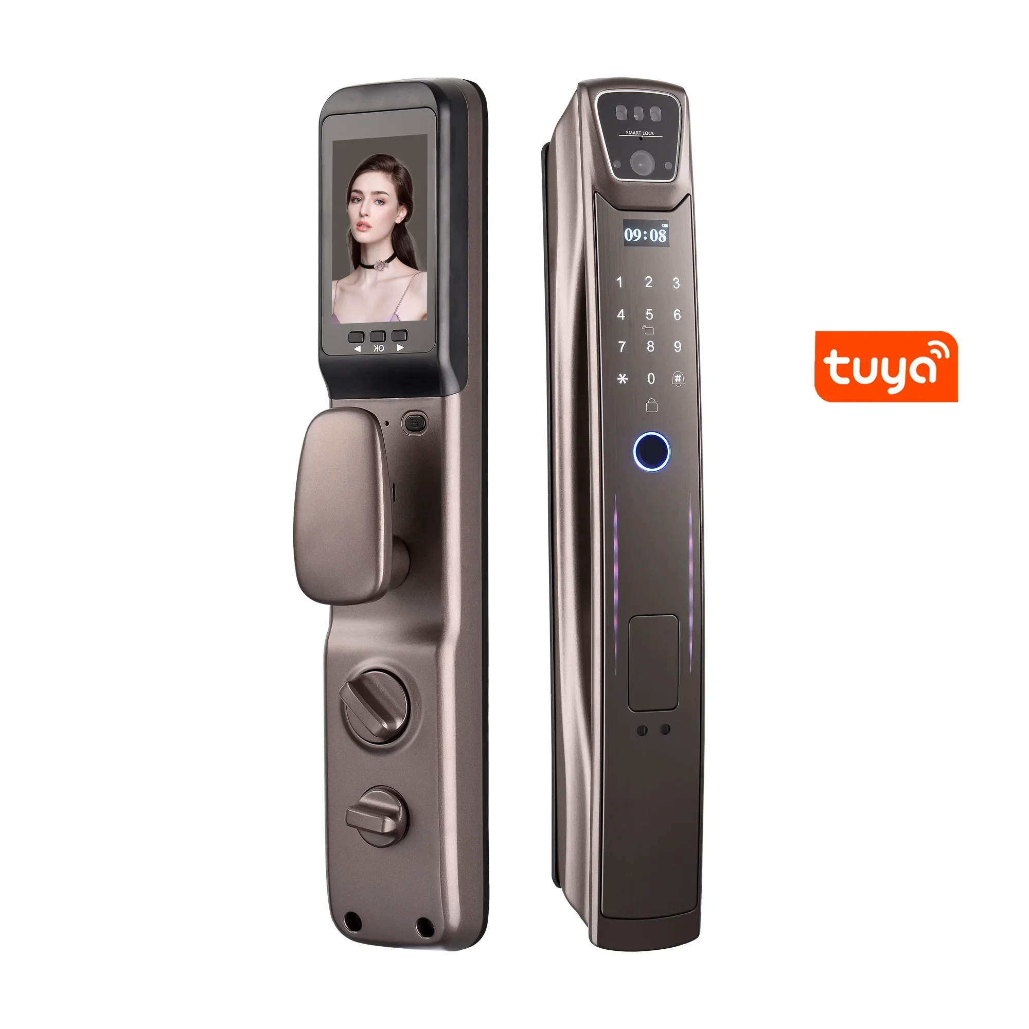 Intelligent Multifuncional Wireless Smart Biometric Face Recognition And Fingerprint Lock Finger Print Lock For Home