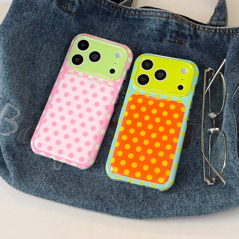 Korea Schattig Kleurrijk Polka - Phone Cases Korea recensie en prijs