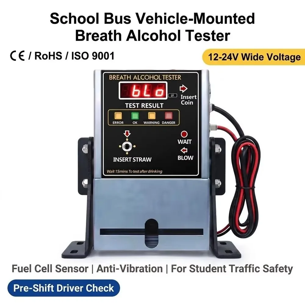High Accuracy Metal Fuel Cell Breath Alcohol Tester AC100-240V School Bus WGSENSOR AT319