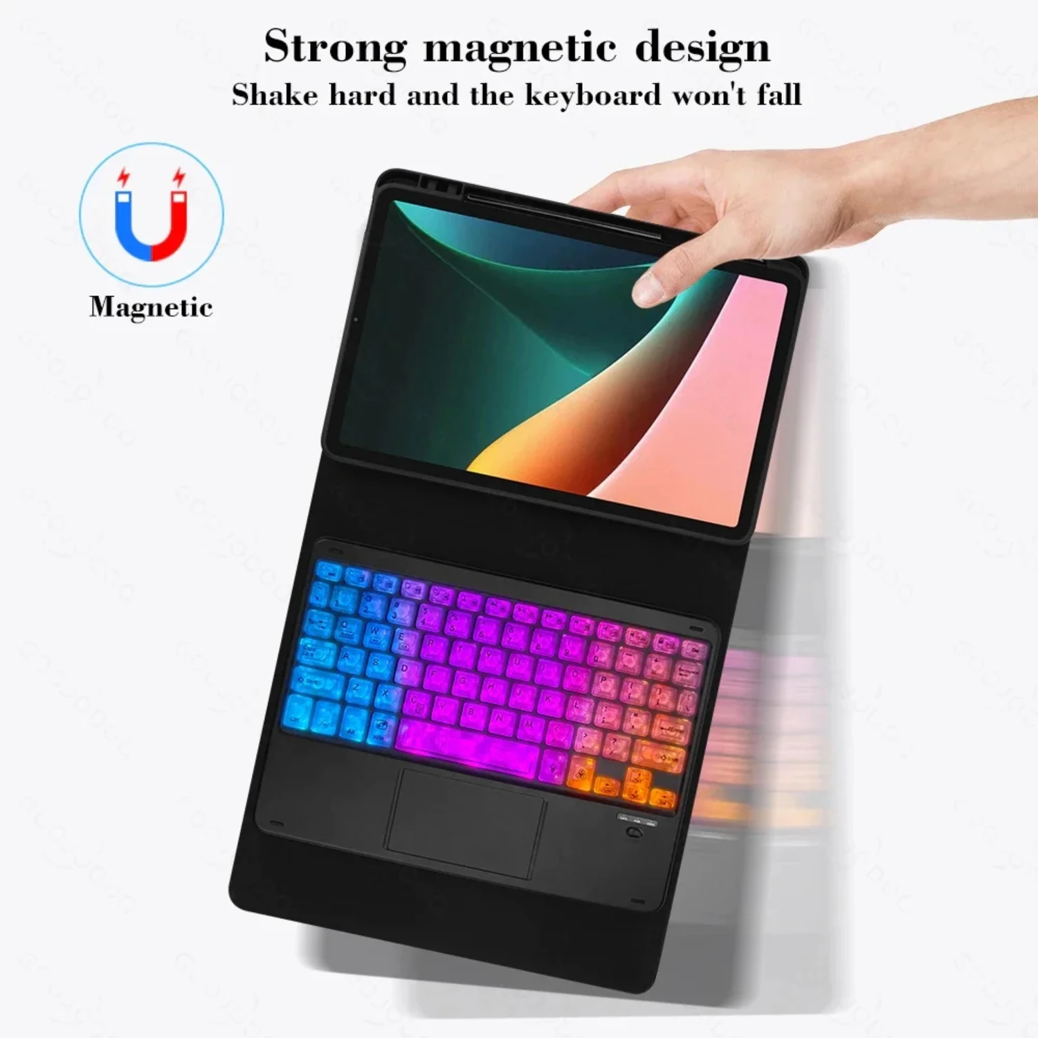 Keyboard Case for  Pad 6/6 Pro 11 Inch Tablet Slim Stand Cover with Magnetically Detachable Wireless Bluetooth Keyboard