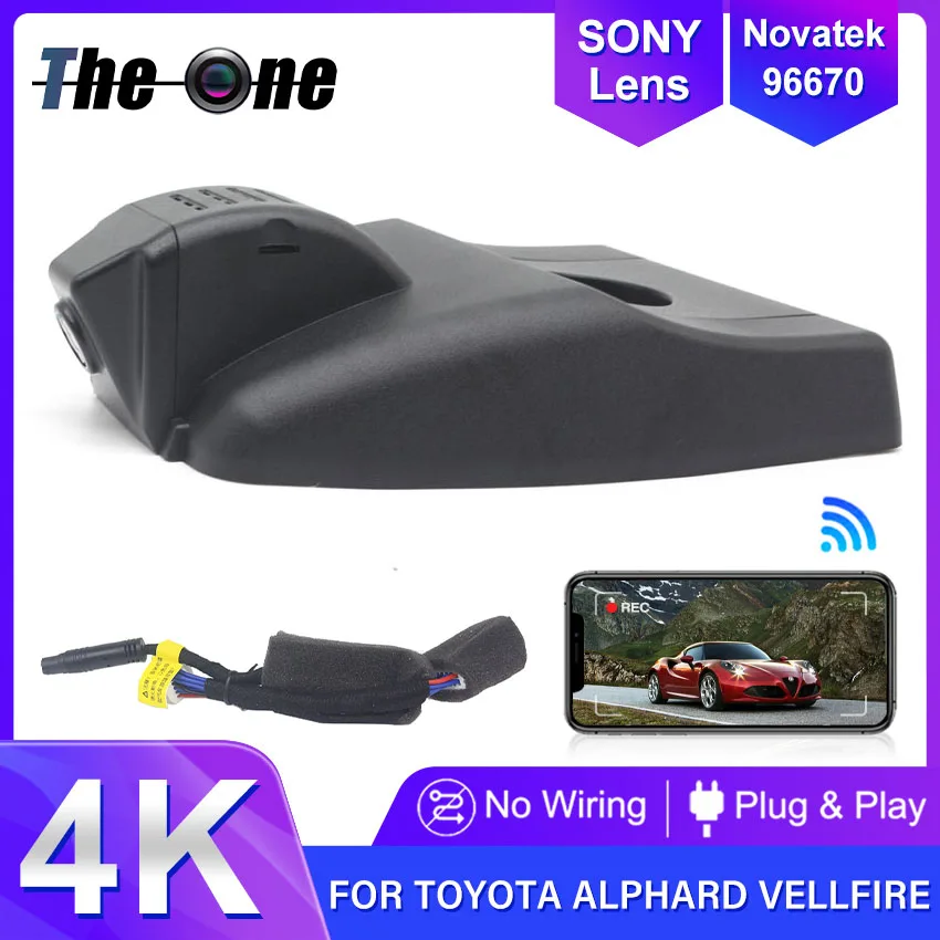 

Car DVR Wifi Camera UHD 2160P Dash Cam Video Recorder Original For Toyota Alphard Vellfire 2019 2020 2021 Plug and play DashCam