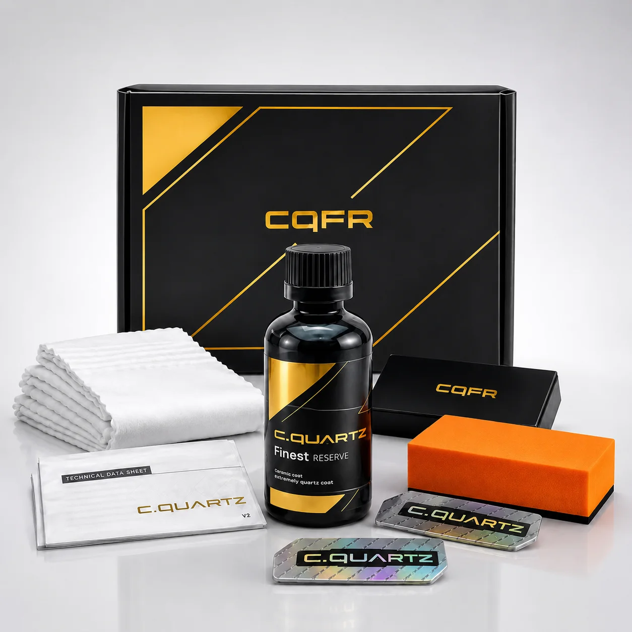 CQFR CQuartz Finest Reserve Ceramic Coating Kit – Professional Grade Paint Protection, High Gloss Finish, Extreme Hydrophobic