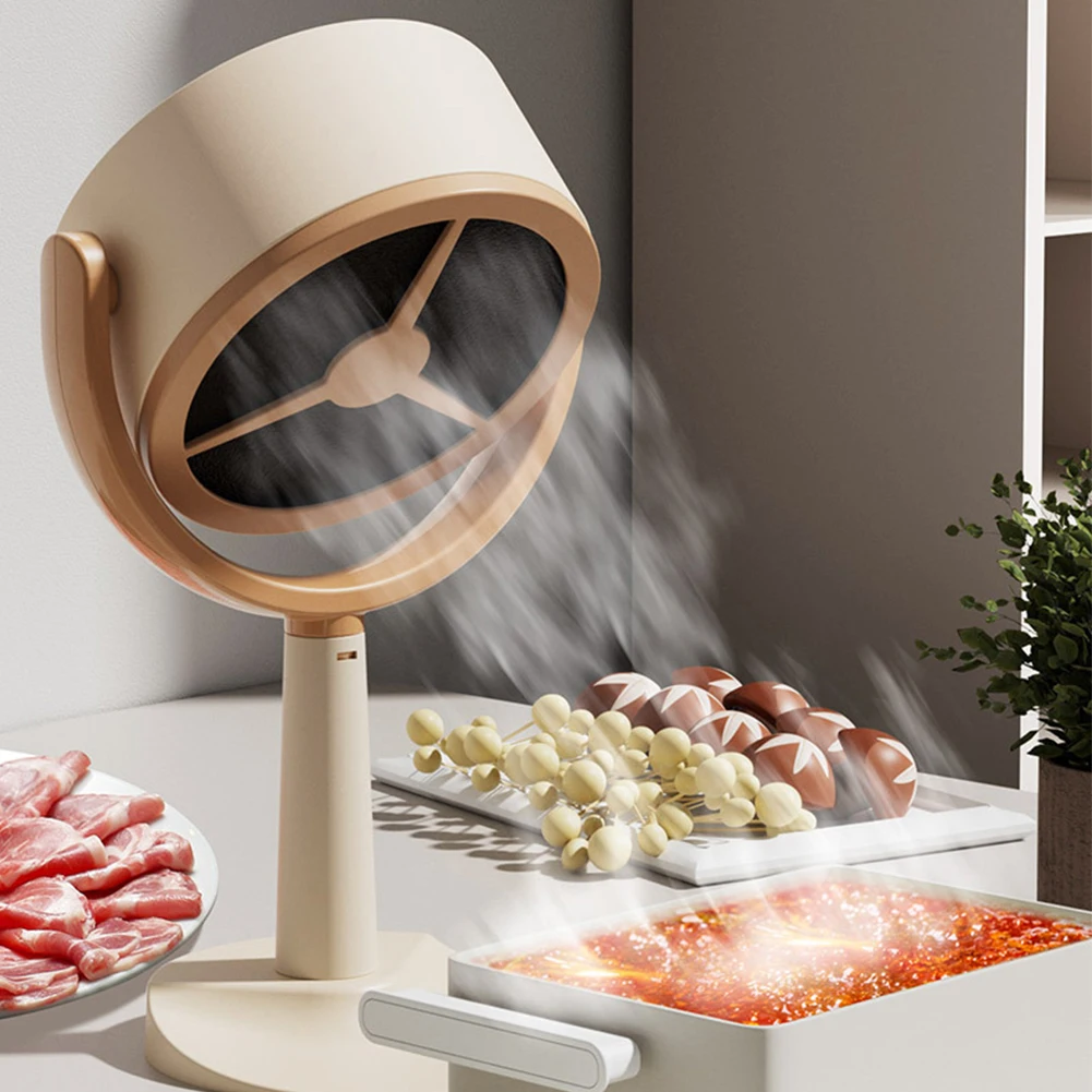 Desktop Range Hood Extractor Exhaust Portable USB Charging Small Ventilator Adjustable Angle for Indoor BBQ Hot Pot