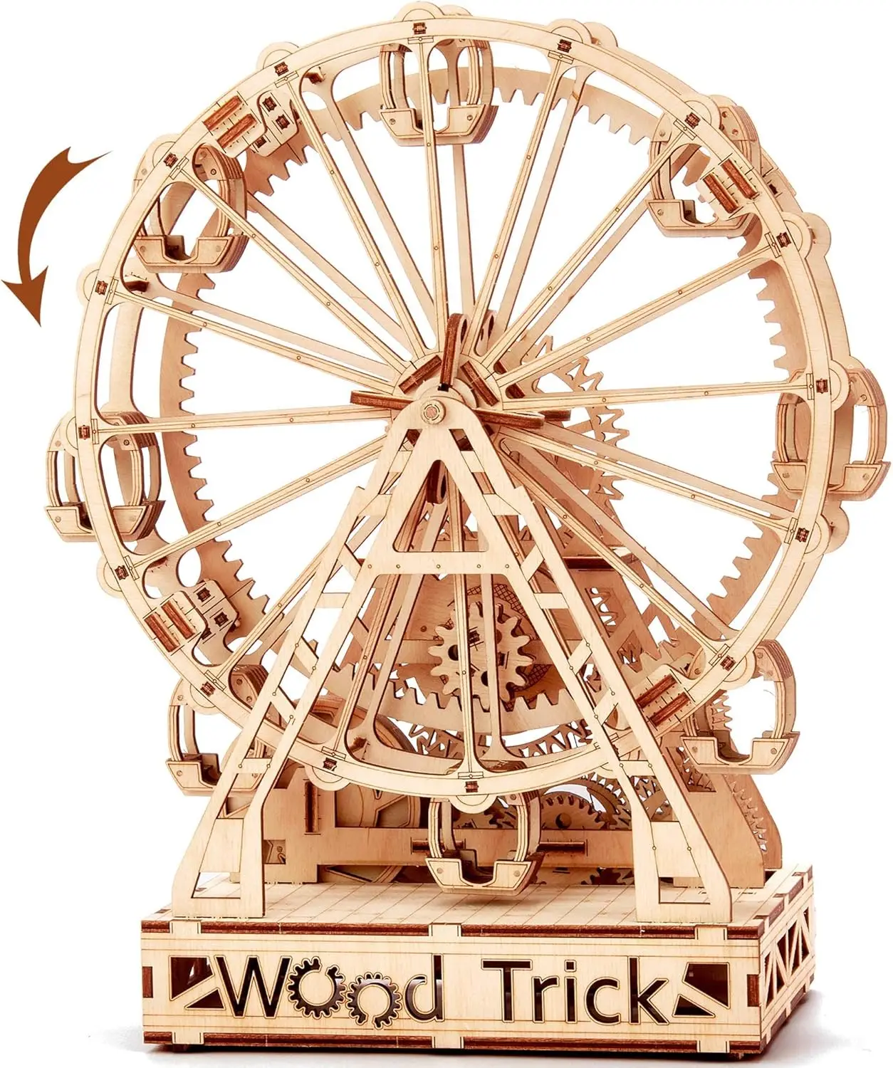 

Ferris Wheel Rotating Mechanical Model - 3D Wooden Puzzles for Adults to Build - Engineering DIY Kit