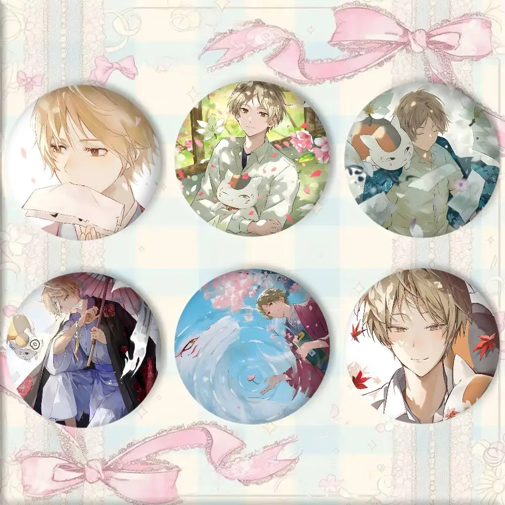 Classic Anime N-Natsume Pleof Friends Badge Tinplate DIY Backpack Clothing Accessories Jewelry Pins
