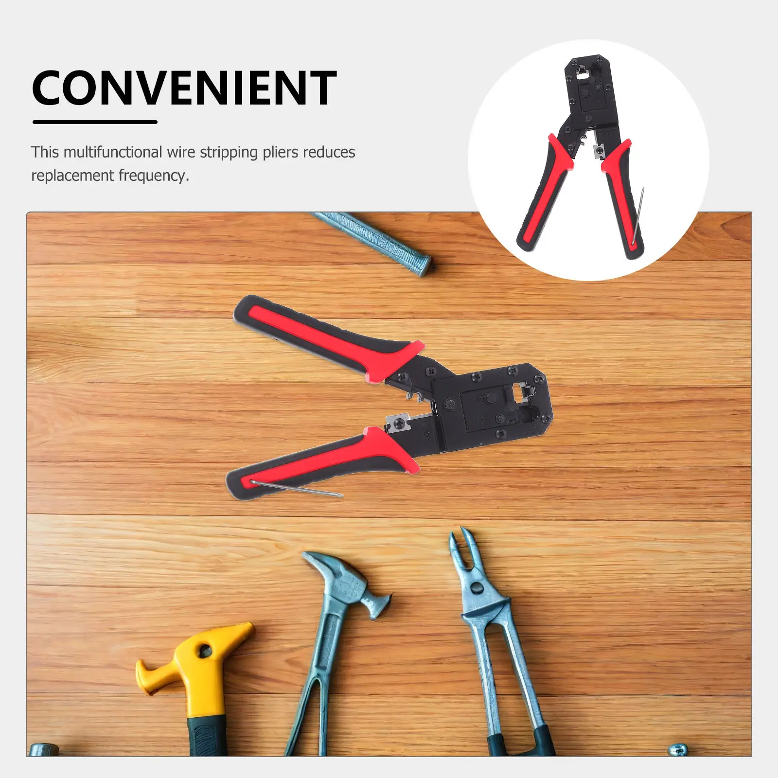 Universal Ethernet Crimping Tool with Pass-Through Design, Wire Stripper & Network Wiring Pliers
