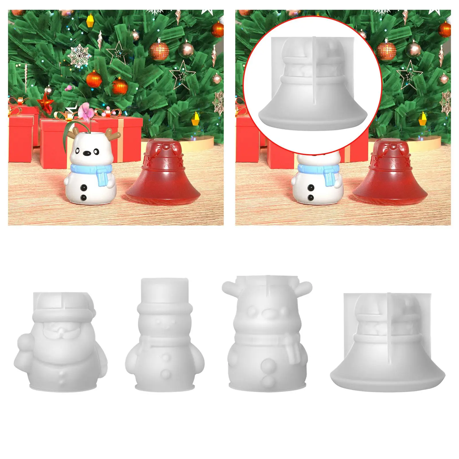 Candle Mold Silicone Resin Christmas Ornaments DIY Handmade Mold for Candle Making Art Craft Home Decor Gift for Family