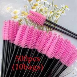 500pcs Mascara Wands Disposable Eyebrow Eyelash Brushes Eyelash Spoolies Applicator for Eyelash Extension Makeup Tool