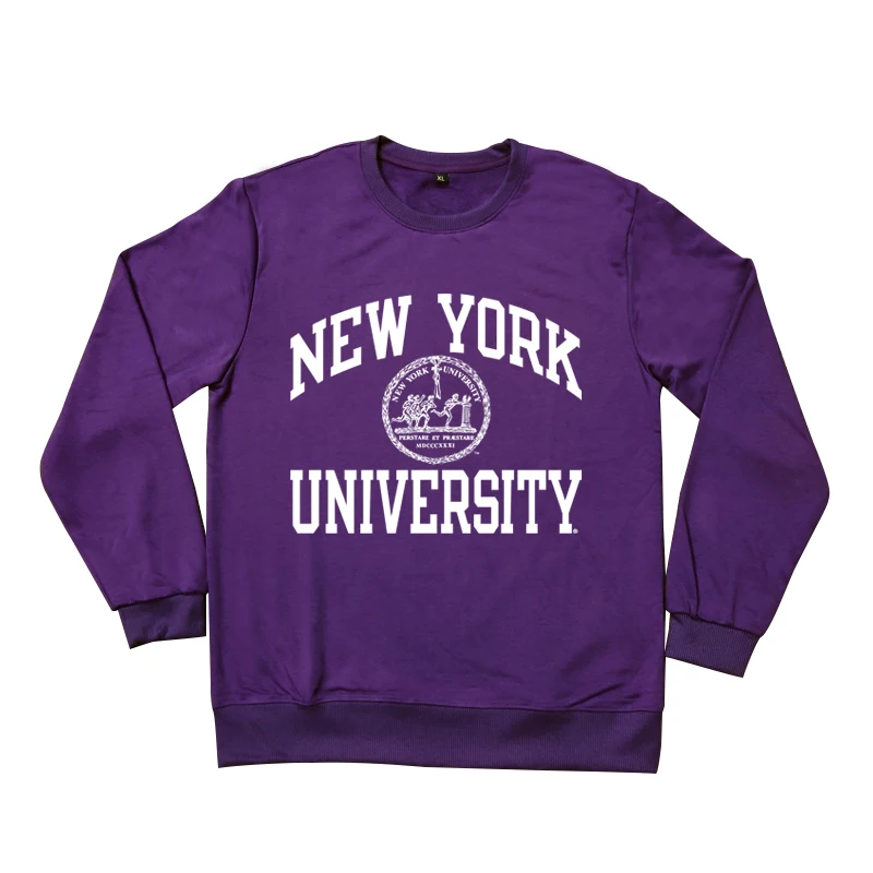 

Винтажный свитшот NYU с длинными рукавами, свободный, тонкий, повседневный, с принтом, из смесового хлопка и полиэстера, осенний, молодежный, модный худи