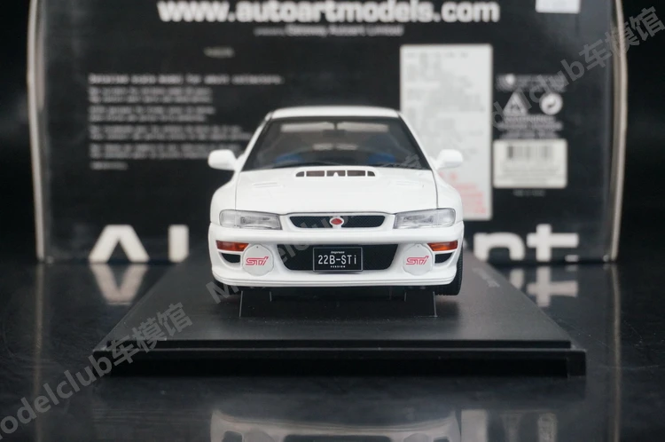 Autoart 1:18 Impreza 22B STI White JDM Alloy Fully Open Simulation Limited Edition Metal Static Car Model Toy Gift