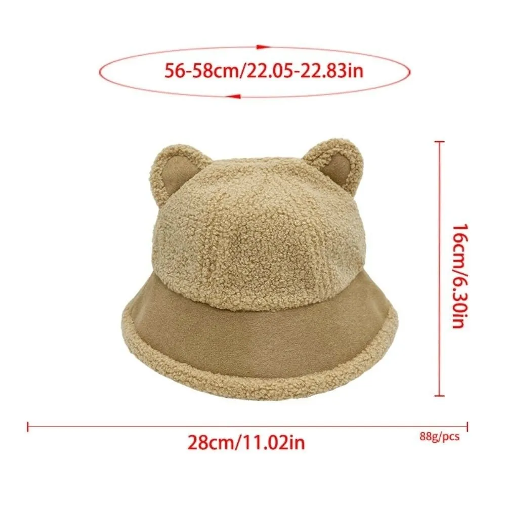 居心地の良いふわふわ冬用バケットハットふわふわ柔らかいぬいぐるみ暖かい帽子厚い防風猫耳漁師キャップ冬シーズン