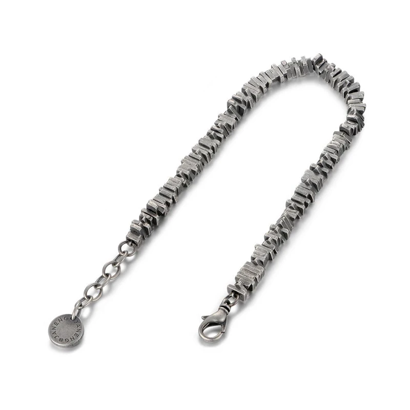925 Sterling Silver Bracelet Adjustable Size Rope Chain Irregular Squares Bracelet for Men Party Simple Domineering Gift Jewelry