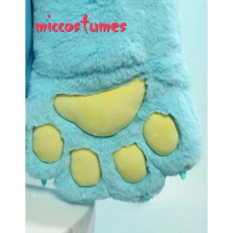 

CyMiccostumes PM Derivative Pullover Hoodie with Detachable Bag Design Furry Paw Gloves Kawaii Blue Hooded Sweatshirt