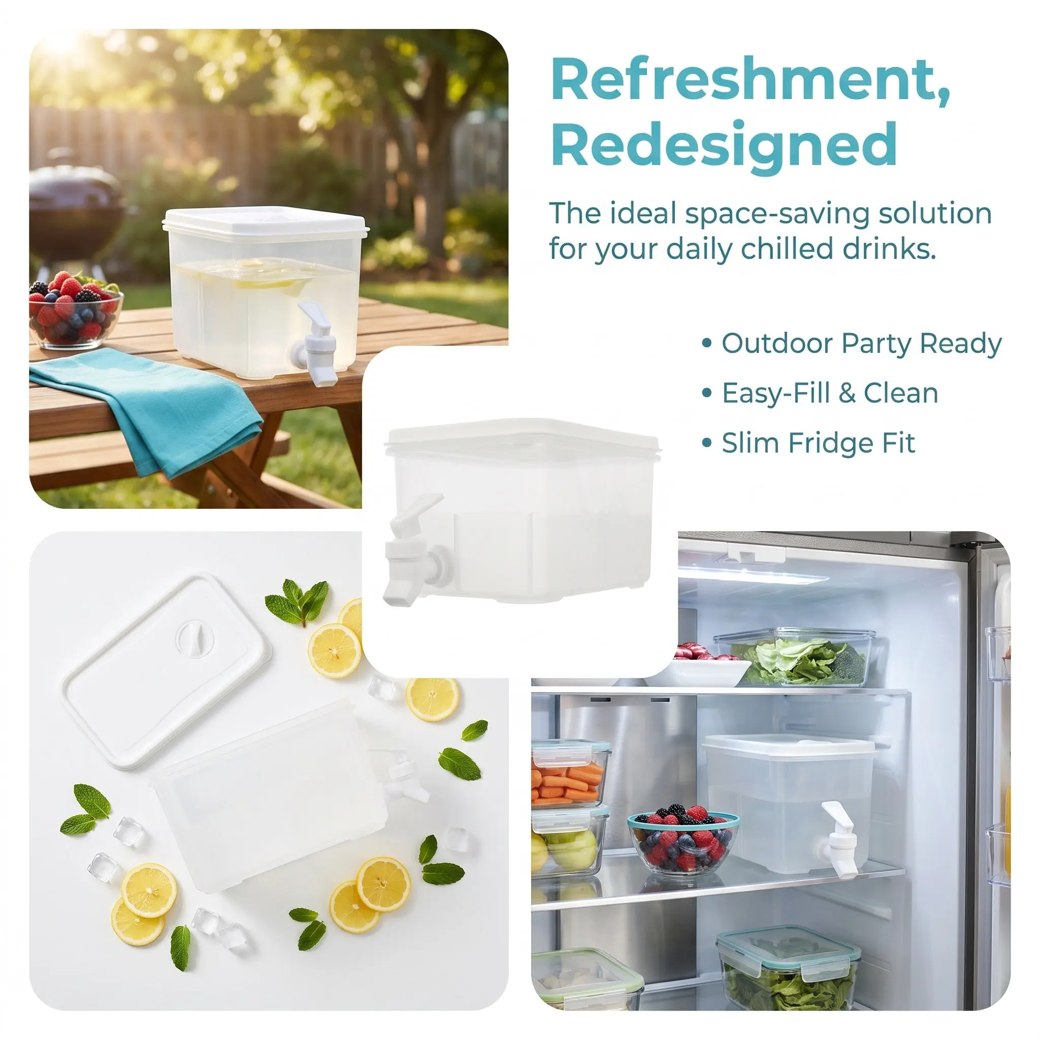 Large Capacity Drink Dispenser for Parties, Hotels, Offices – Cold Water, Iced Tea, Lemonade Container