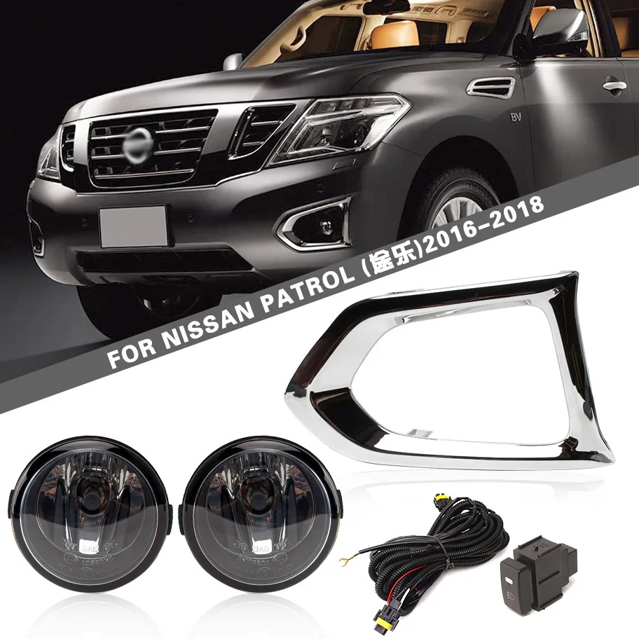 

For NISSAN PATROL 2016 2017 2018 Bumper Fog Lights Driving Lamps w/Switch and Kits Pair Set Left+Right