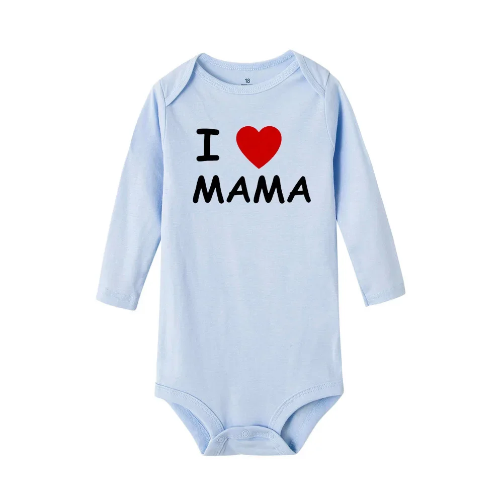 0-24m Baby Bodysuit for Newborns Boy and Girls Clothes Long Sleeves I Love MAMA PAPA Twins Baby Clothes Kids Jumpsuit Bodysuit