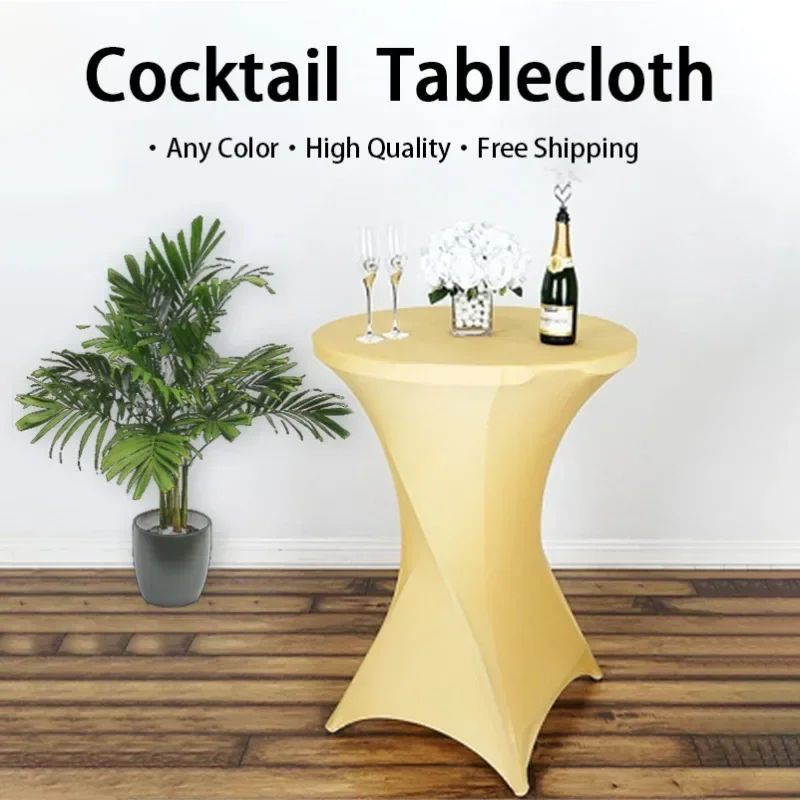 

TB Round Tablecloth Cocktail Spandex Table Cloth Bar Hotel Wedding Party White Table Cover 60/80cm Diameter hotel Supplies