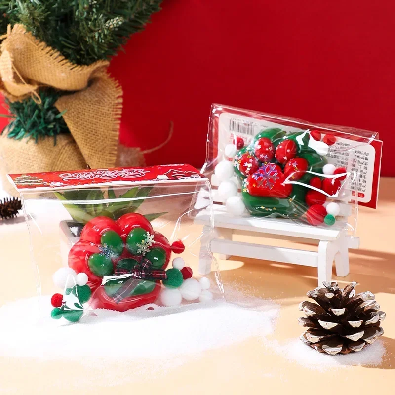 Juguete para apretar con forma de pata de gato de Navidad, pastel, pellizco blando, juguete antiestrés, recuerdo de fiesta para niños