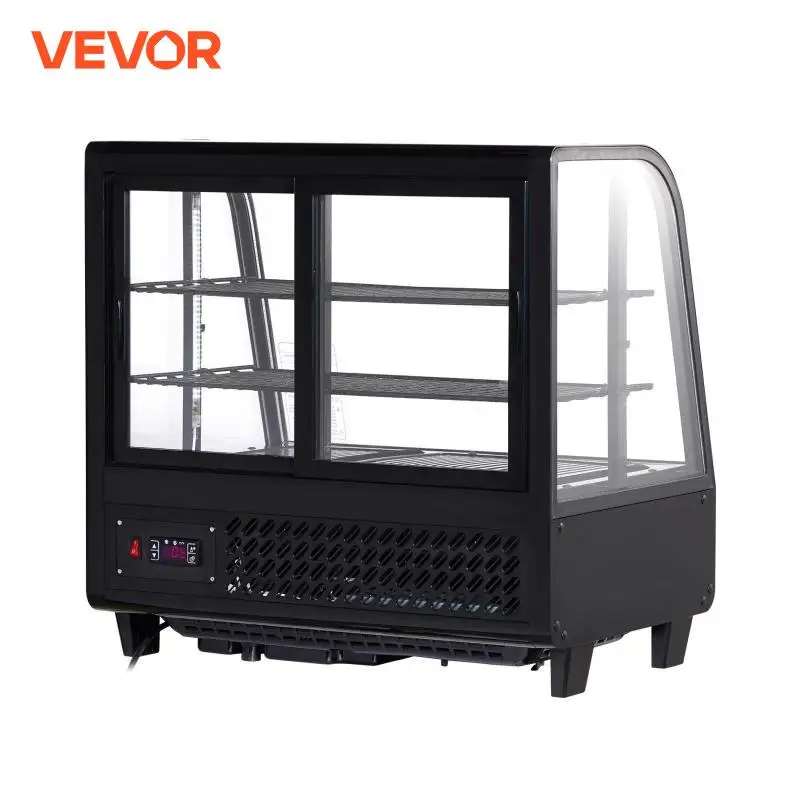 VEVOR Refrigerated Display Case Countertop Pastry Display Case LED Lighting TURBO Cooling FrostFree AirCooling Rear Sliding Door