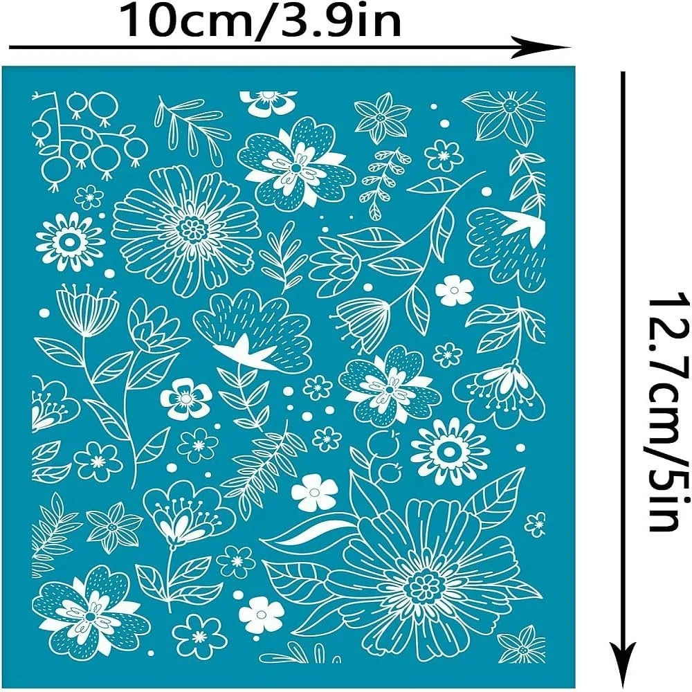 4x5Inch Clay Stencils Wildflower Pattern Non-Adhesive Silk Screen Printing Stencil Floral Reusable Clay Mesh Stencils Transfer