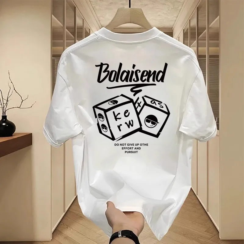 

Summer fashion new 100% pure cotton men's T-shirt, casual printed short-sleeved high-quality trendy brand top T-shirt for men